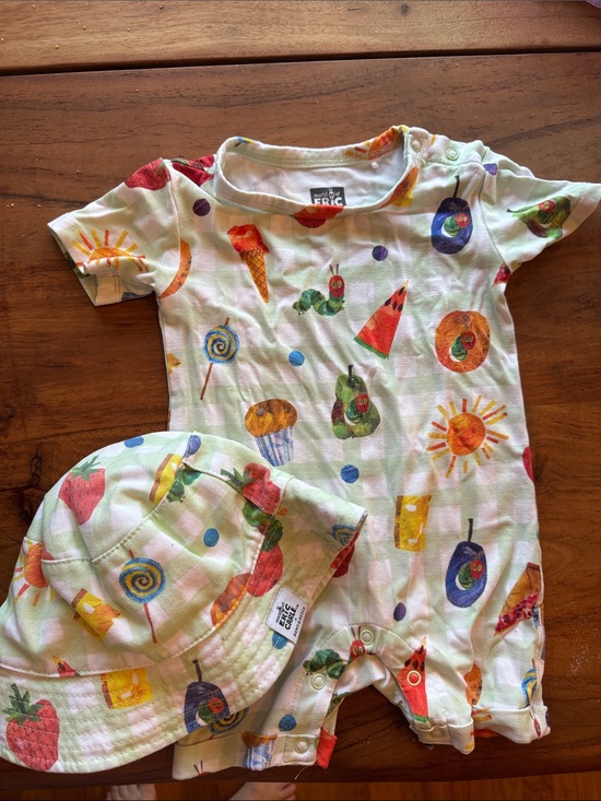 Bums and Roses Other - Bums and Roses x Eric Carle The Very Hungry Caterpillar Baby Romper + Hat